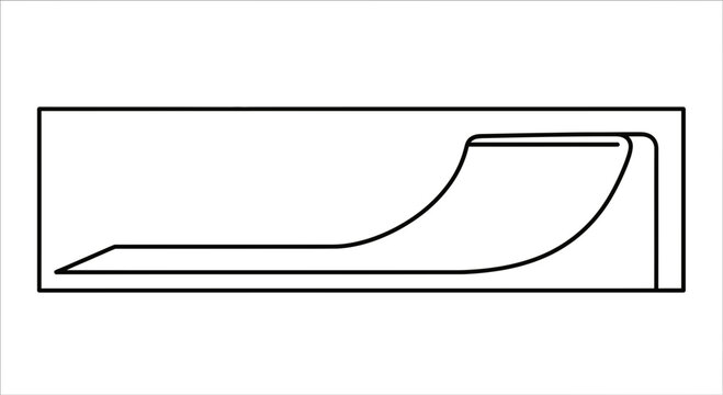Skatepark Half Pipe Ramp Line Art Icon Vector Illustration