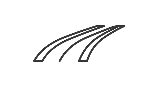 Abstract road path with three curved parallel lines.