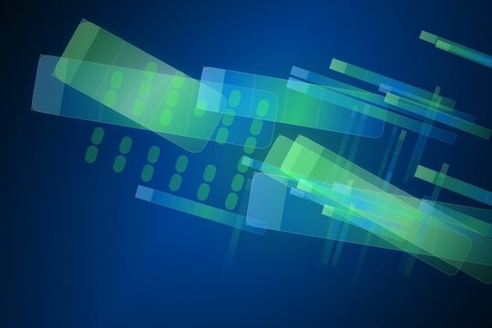 Abstract digital data flow illustration on dark background
