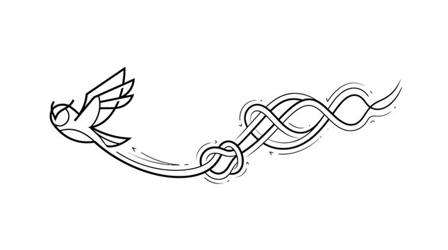 Bird Flying with Rope Knot.