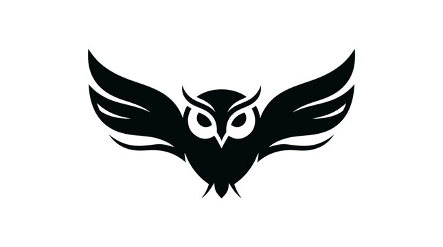 Owl Silhouette Flying Bird.