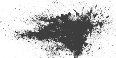 Fototapeta premium Black Ink Splatter and Spray Grunge Texture Vector Graphic Isolated on White Background