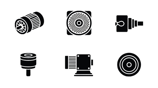 A set of industrial line art illustrations depicts mechanical components.