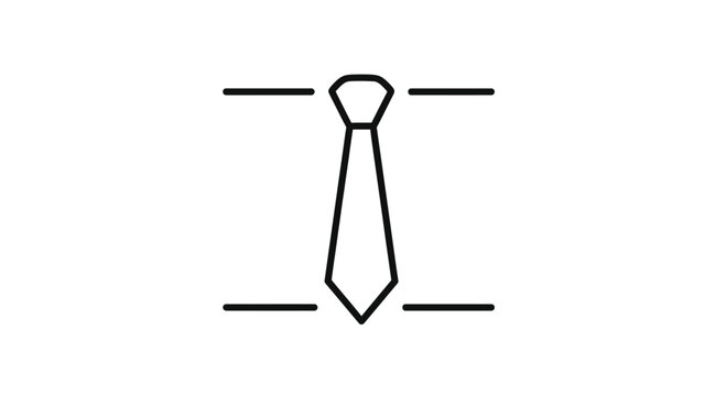 Minimalist Icon of a Tie with Suspenders, Business Formal Attire Symbol