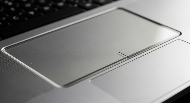 Close-Up Macro Shot of a Sleek Laptop Trackpad with a Smooth Glass Finish