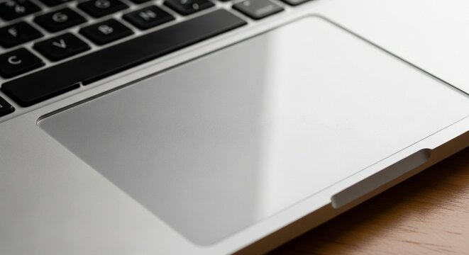 Close-Up Macro Shot of a Sleek Laptop Trackpad with a Smooth Glass Finish