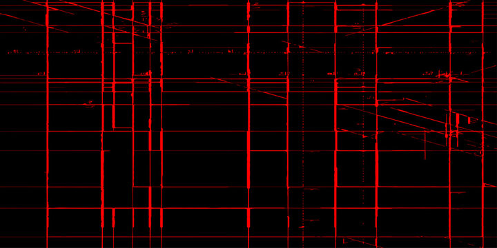Futuristic crimson red geometric network matrix with intersecting digital lines