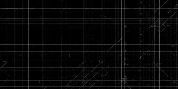 Futuristic dark monochrome technical schematic drawing or CAD layout backdrop