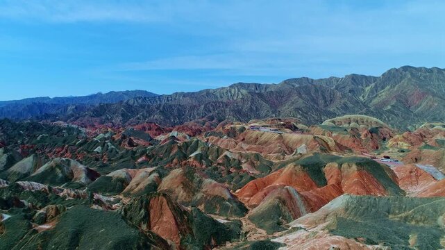 Overlook Canyon Danxia Landform Scenery Qinghai China