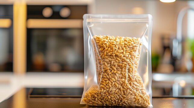 Transparent Plastic Bag of Barley
