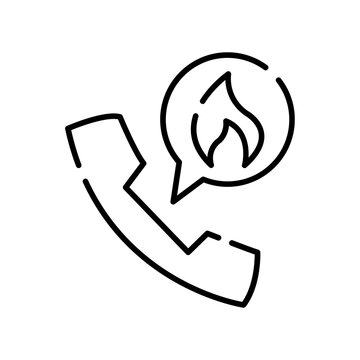 Fire fighter call center icon