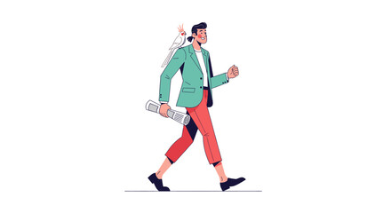 Fototapeta premium Casual person walking with skateboard in hand.