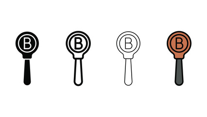 Magnifying glass with letter B inside circle during concept exploration isolated on white background © Sharif