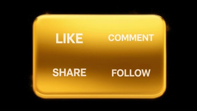 Best title: 3D Golden Social Media Like Comment Share Follow Buttons Animation