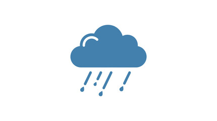 Obraz premium Cloud with rain drops icon, weather forecast symbol, simple flat design