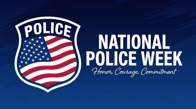 Police badge with american flag for national police week