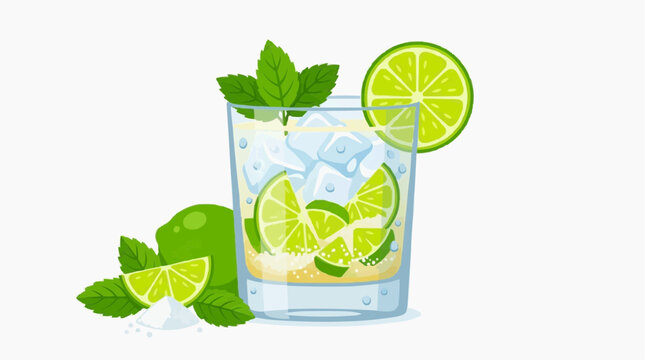 
Caipirinha, a traditional Brazilian drink made with cacha&ccedil;a and lime.