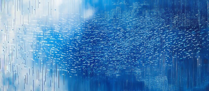 Vibrant Pulsating Backdrop in Blue and White with Binary Elements