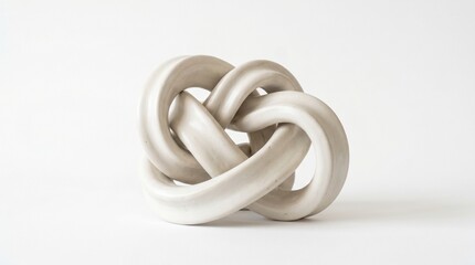 Fototapeta premium sculptural ceramic knot isolated on clean background representing abstract artistic decor, contemporary craftsmanship and modern interior styling concept