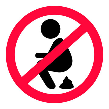 "No human defecation in open public space" sign / icon