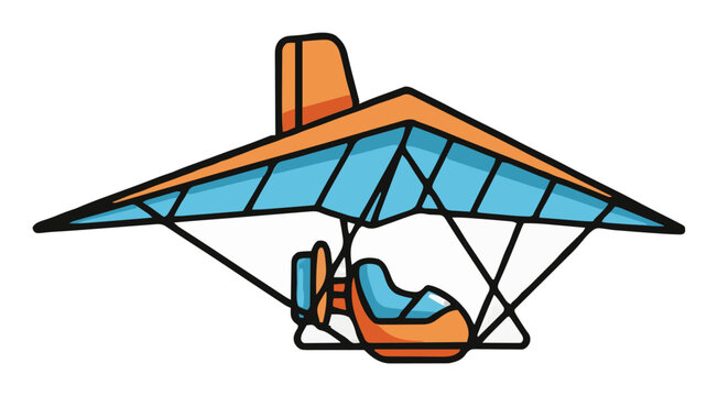 Hang glider flying vector illustration in perspectiv.... Generative AI