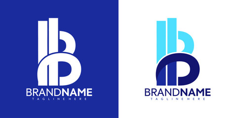 Vector graphic illustration of two modern brand name logos with creative lettering and color schemes for business identity design © Tegar