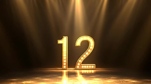 Glowing Number Twelve Stage Lights.