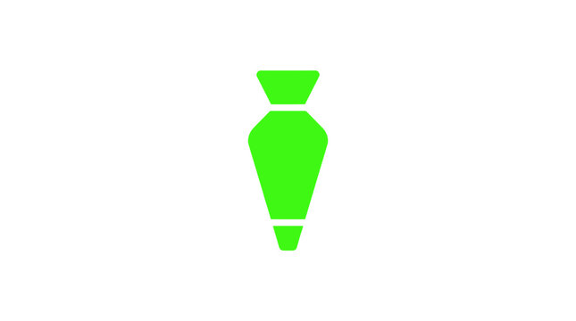 Green Icing Piping Bag Icon Isolated on White Background