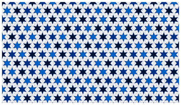 Blue Islamic Geometric Star Seamless Pattern for Background, Wallpaper and Textile Design