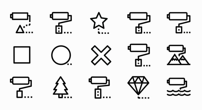 Collection of pixelated icons representing various objects and symbols.