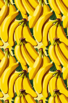 bananas in sunshine repeating pattern