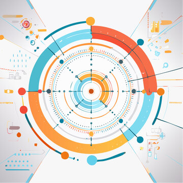 Abstract Futuristic Circular Technology Interface Design