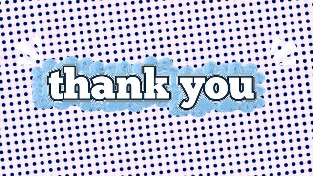 Pop Art Style Thank You Message with Halftone Dot Background Illustration