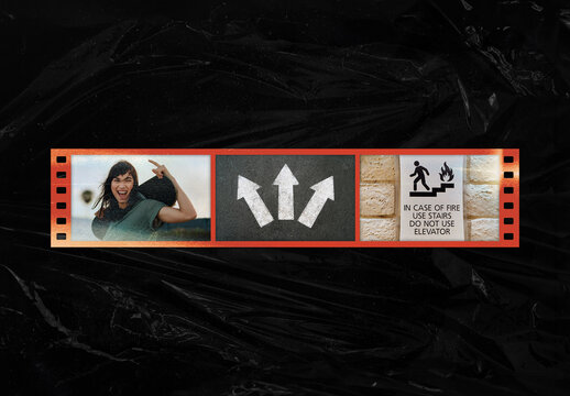 Vintage Film Frame Mockup Template, Retro Photo Border Overlay, Analog Film Strip