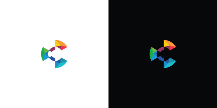 Colorful Abstract Circular Logo Design Featuring Modern Geometric Triangle Segments for Corporate Branding and Creative Identity