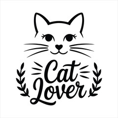 Black cat lover graphic design element © mohammad
