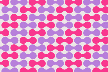 Fototapeta premium Abstract looped shape pattern, pink and lavender hues on a white background