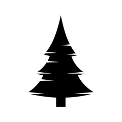 Fototapeta premium Black Christmas Tree Icon.