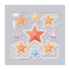 Obraz premium Colorful star stickers in flat design style