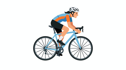 Fototapeta premium Active Male Cyclist Riding Bicycle in Motion.
