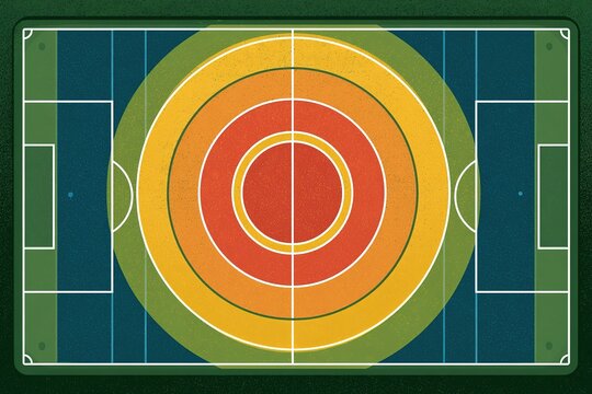 simple flat design of colorful football field