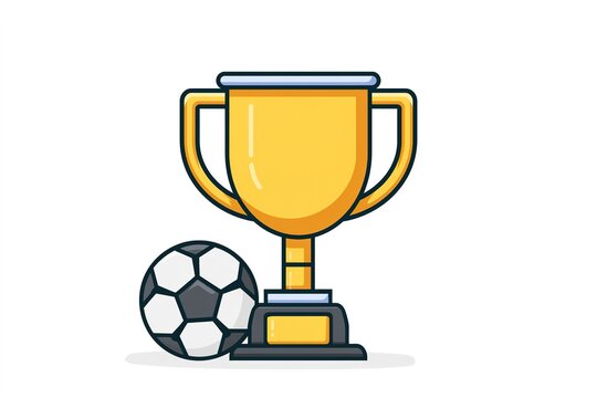 simple flat design of football trophy 