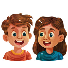Fototapeta premium two children are smiling
