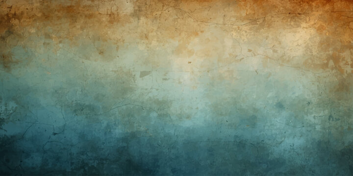 Blue grunge textured vintage wall background with aged grunge effect and dirty paper style surface