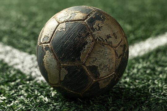 Soccer ball with world map