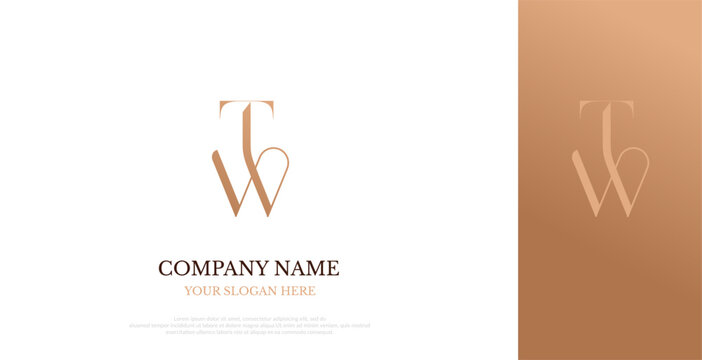Initial TW Logo Design Elegant