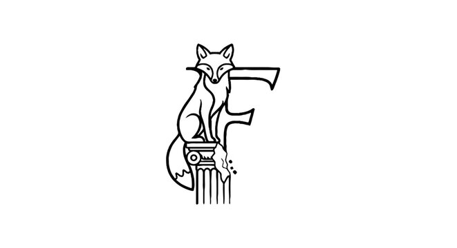 Fox holding a sword and shield illustration.