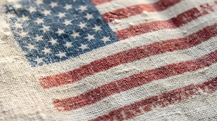 Obraz premium Linen fabric texture patriotic overlay