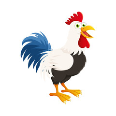 chicken, rooster, cartoon, hen, bird, farm, animal, vector, illustration, poultry, cockerel, beak, isolated, animals, feather, fowl, nature, agriculture, chickens, birds, drawing, art, clipart, silhou © Roxin