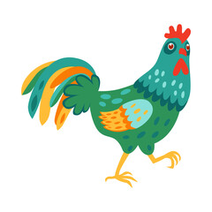 chicken, rooster, cartoon, hen, bird, farm, animal, vector, illustration, poultry, cockerel, beak, isolated, animals, feather, fowl, nature, agriculture, chickens, birds, drawing, art, clipart, silhou © Roxin